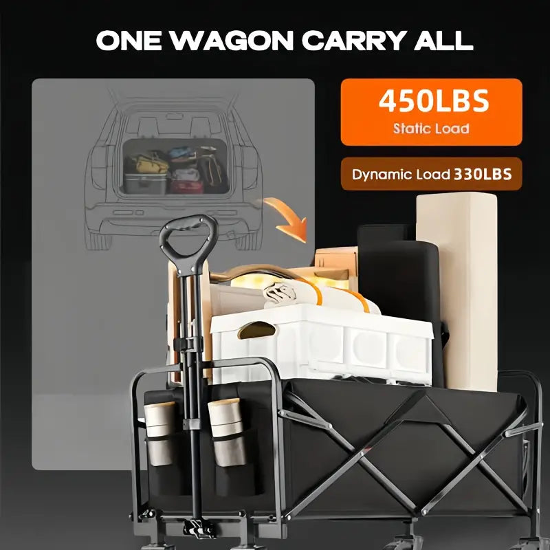 Large heavy-duty all terrain folding wagon